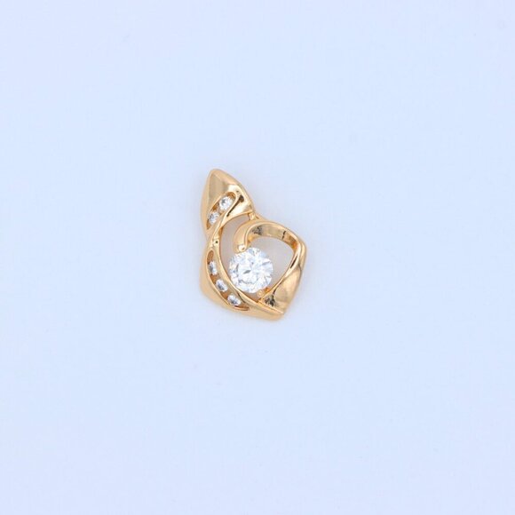 "Rose Gold Twist Pendant with Central Round Stone and Side Accents, XPPT1509 - Picture 11 of 13